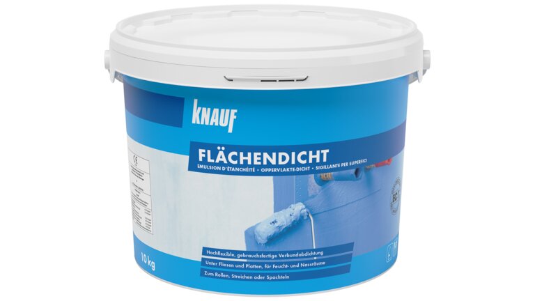 Knauf Flächendicht Eimer, 10 kg, blau, für Feucht- und Nassräume geeignet.